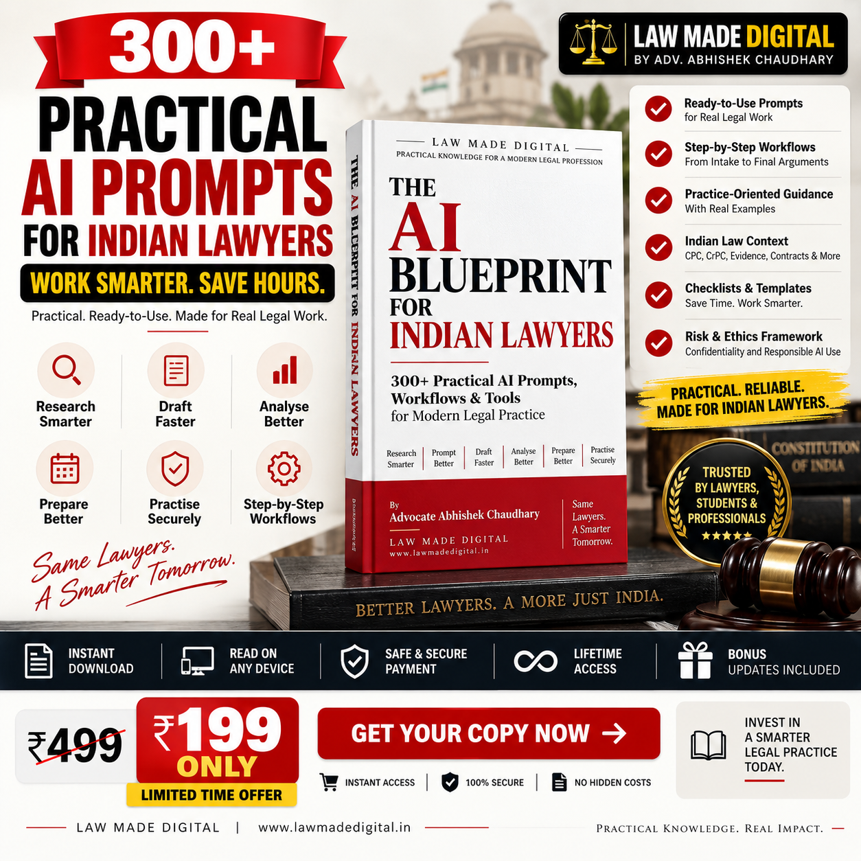 300+ Practical AI Prompts For Indian Lawyers - Limited Time Offer ₹199